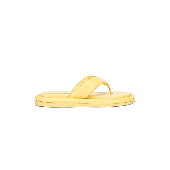 NEW GIA BORGHINI women's gia 5 leather thong sandal in butter yellow - Picture 1 of 5